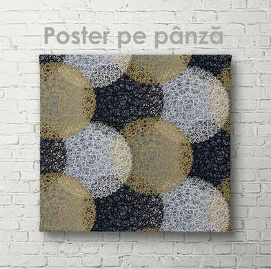 Poster - Abstract circles, 100 x 100 см, Framed poster on glass, Abstract