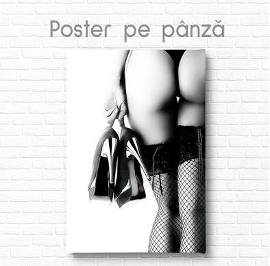 Постер - Каблуки и чулки, 60 x 90 см, Постер на Стекле в раме