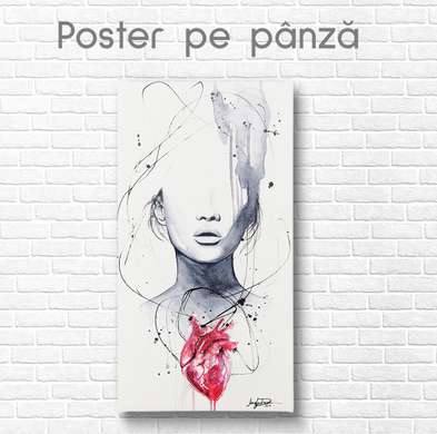Poster - Inima bate, 30 x 60 см, Panza pe cadru