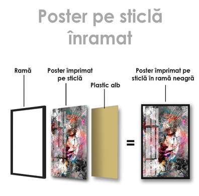 Poster - Portretul colorat al unei fete, 30 x 45 см, Panza pe cadru