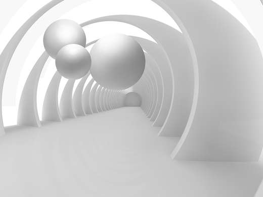 3D Wallpaper- White spheres on a 3D background