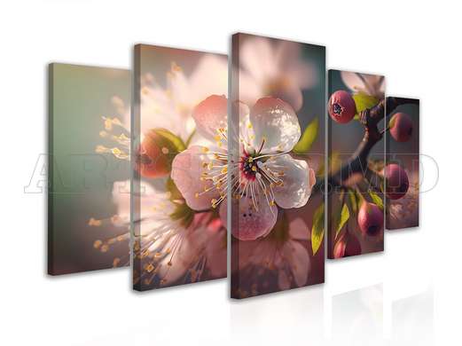 Modular picture, Cherry blossoms, 108 х 60