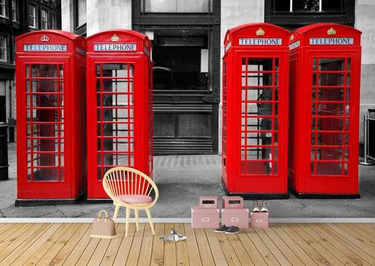 Wall Mural - Telephone booths