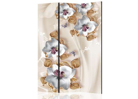 Screen - Flowers from ceramics on a beige background., 7