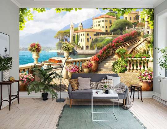 Wall Mural - Landscape overlooking the lake from the terrace