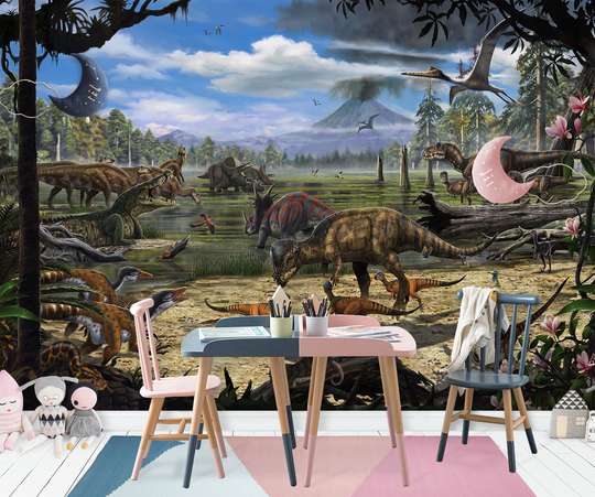 Wall mural for the nursery - Dinosaurs