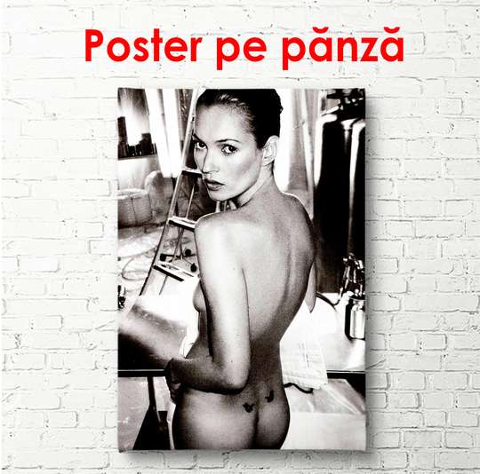 Постер - Голая спина девушке, 30 x 45 см, Холст на подрамнике, Ню