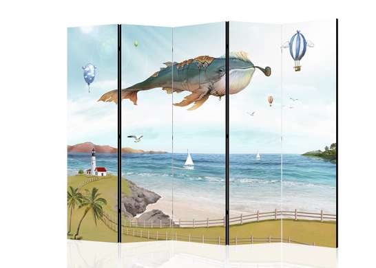 Screen - Flying whale with a cigar in the sky, 7