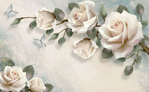 Ширма - Веточки белых роз, 7