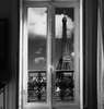 Фотообои - Черно белое окно с видом на Париж