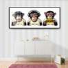 Poster, Trei maimuțe, 60 x 30 см, Panza pe cadru, Animale