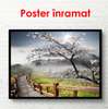Poster - Wooden path along the park, 90 x 60 см, Framed poster, Nature