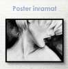 Poster - Graphic image of a girl, 45 x 30 см, Canvas on frame, Black & White